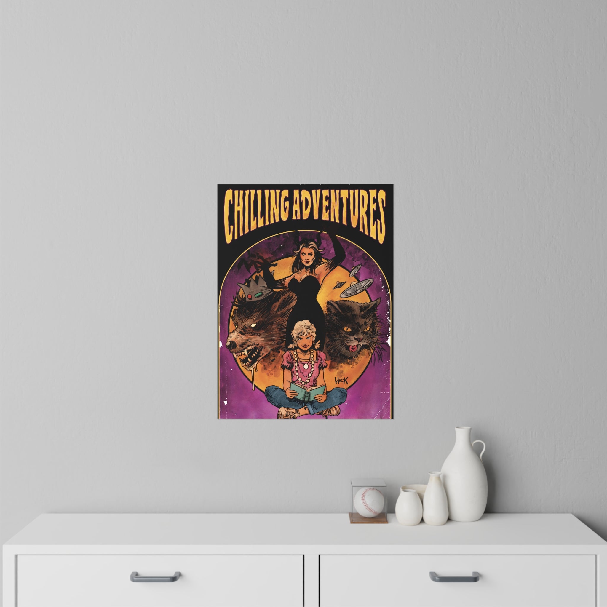 Archie Horror Presents Chilling Adventures Wall Decals - Jinx & Madam Satan Horror Decor for Bedroom, Living Room, Halloween Party