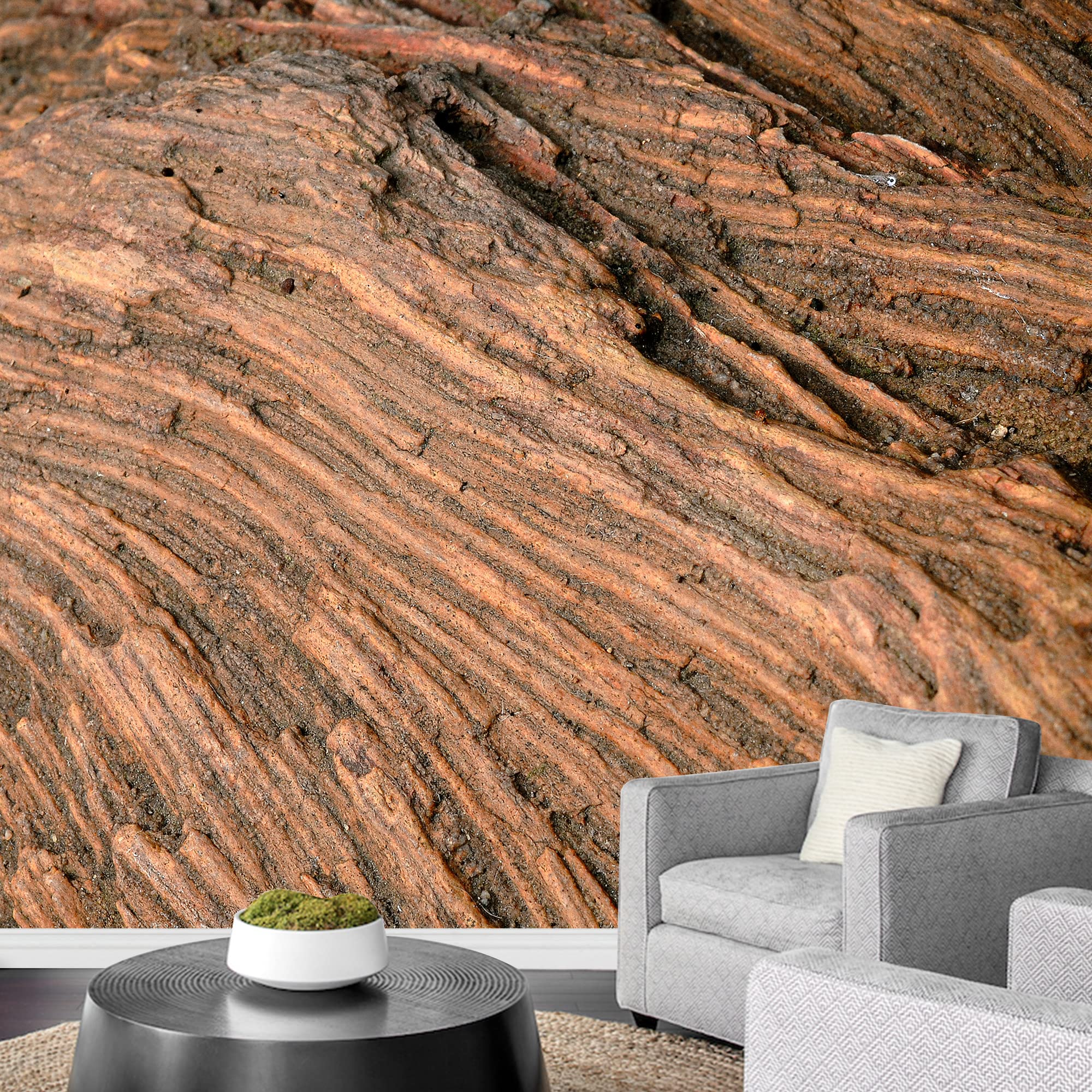 Wall26 Removable Wall Sticker & Mural - 66x96 Inches Brown Southwest Desert Rock Stone Abstract Shapes Digital Art for Modern Home Decor | Perfect for Living Room, Bedroom & Office | Creates Relaxing & Calming Atmosphere