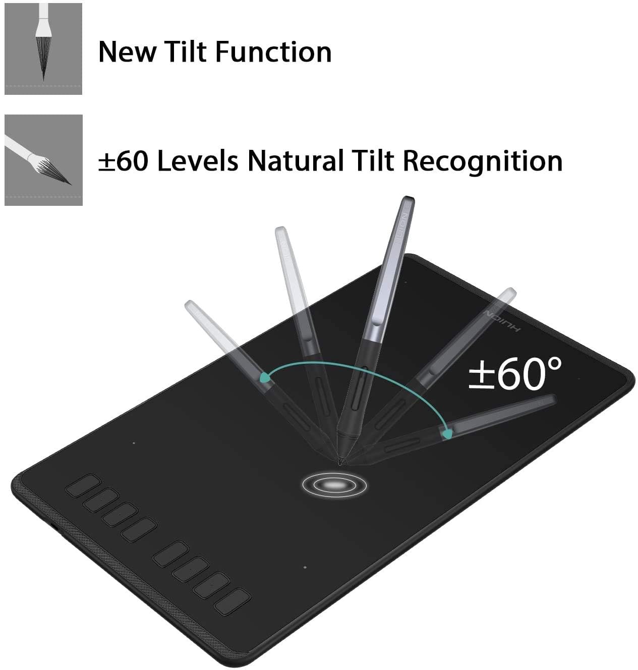HUION Inspiroy H950P 8x5 Inch Digital Drawing Tablet with Battery-Free Stylus - 8192 Pressure Levels & Tilt Support - 8 Customizable Hotkeys - Compatible with Mac, PC, Mobile - Perfect for Digital Art, Graphic Design, Online Teaching, Remote Work & OSU Gaming