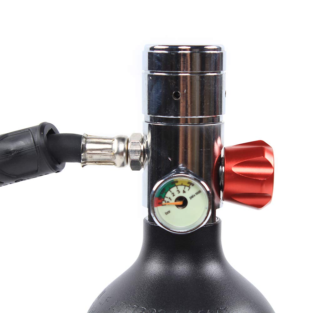 1L Mini Scuba Tank - 3000PSI Portable Oxygen Cylinder for Snorkeling & Diving | Compact Underwater Breathing System with Water Lung Conversion Head | Lasts 15-20 Minutes | Perfect for Marine Exploration, Pool Training & Emergency Backup