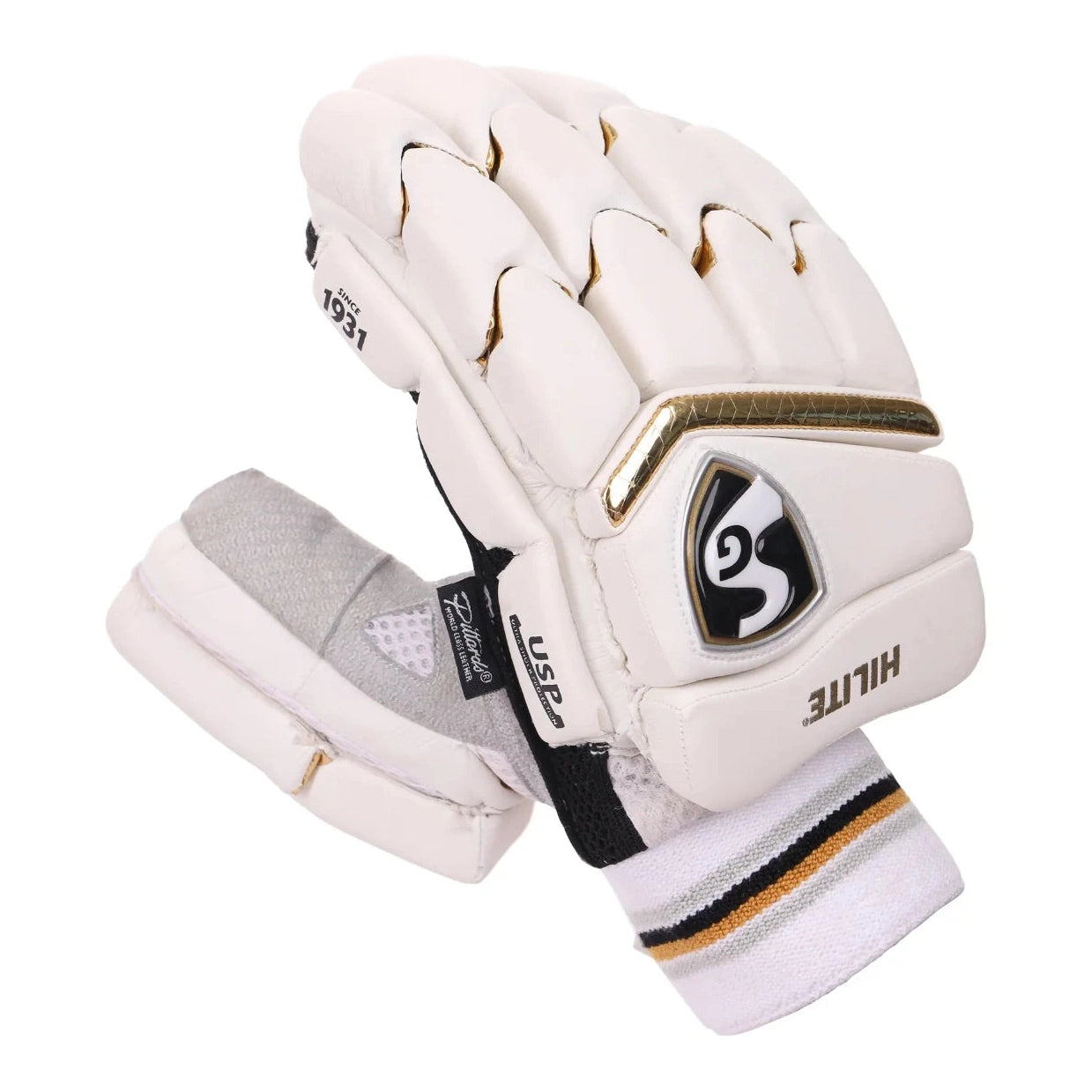 SG Hilite White Cricket Batting Gloves for Adults - Lightweight & Protective - Perfect for Practice, Matches & Training Sessions