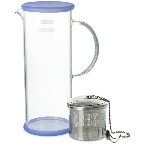 FORLIFE Lucent Glass Tea Jug with Removable Capsule Infuser - Perfect for Loose Leaf Tea, Iced Tea & Herbal Infusions at Home or Office