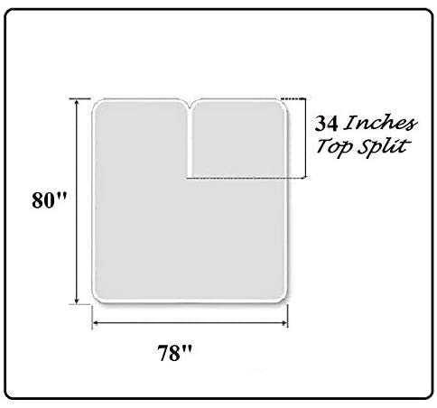 Split King Sheets Set - 100% Cotton 400-Thread-Count Adjustable Bed Sheets with 15