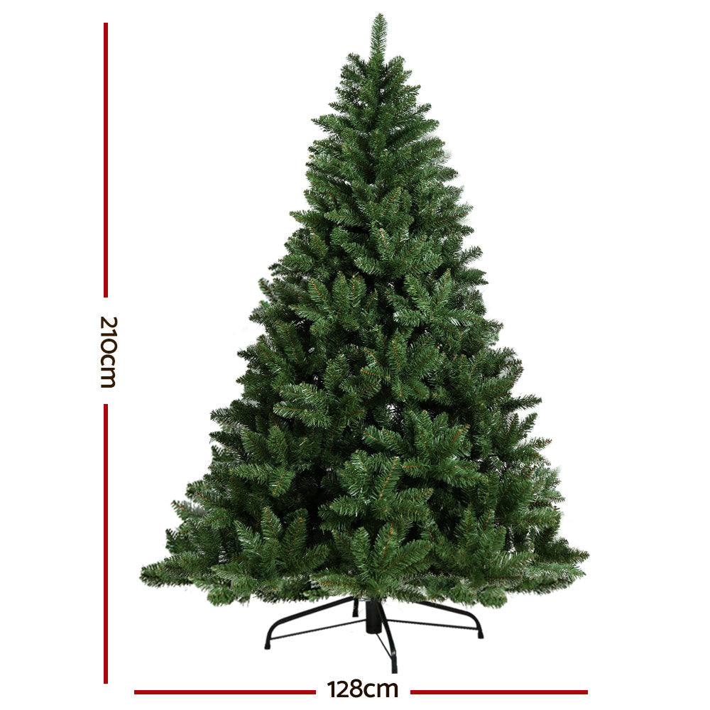2.1M Premium Green Artificial Christmas Tree with 1000 Tips - Perfect for Home, Office, and Holiday Decorations