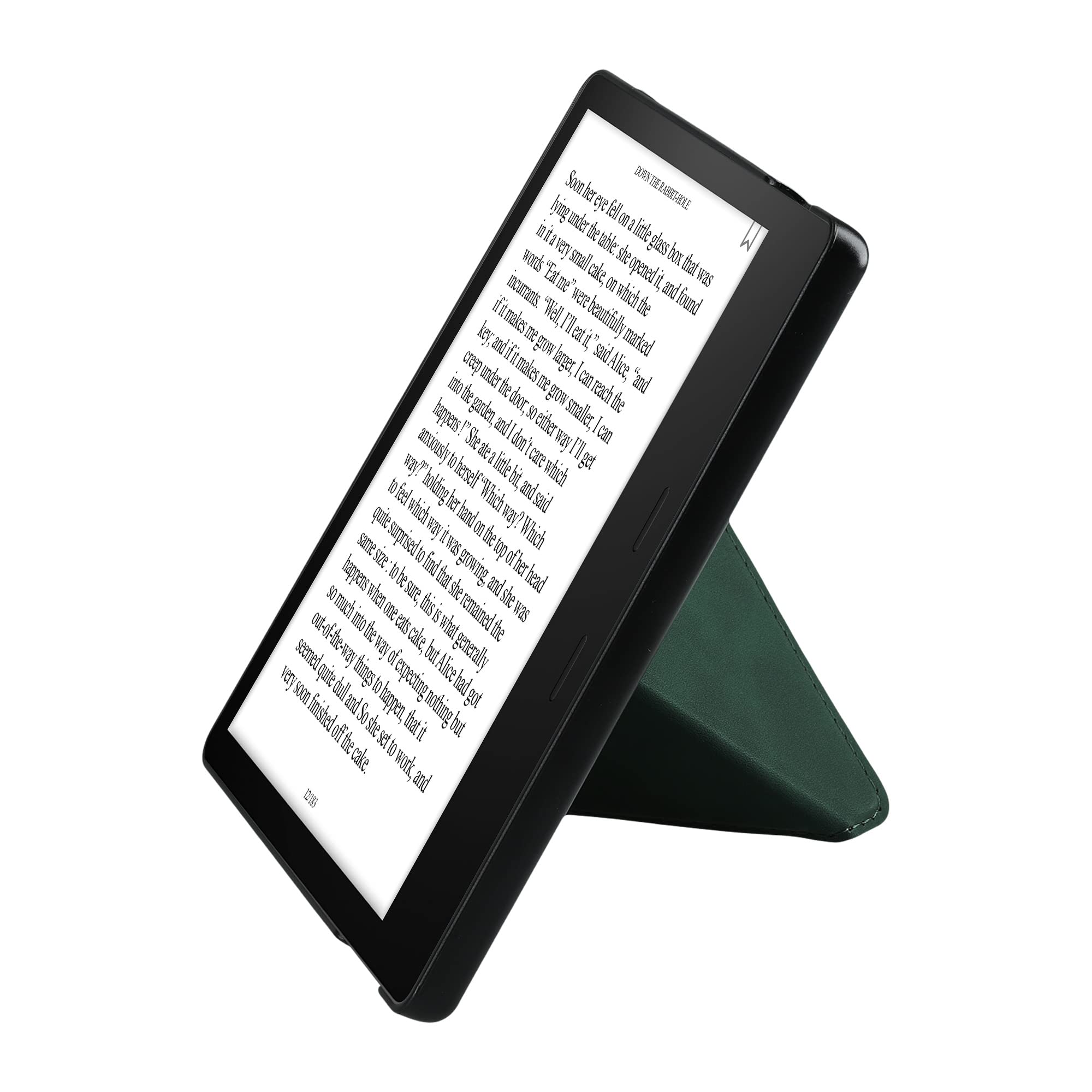 kwmobile Origami Case for Amazon Kindle Oasis 10th Generation - Premium Faux Nubuck Leather Cover with Magnetic Closure & Stand Function - Petrol Blue - Perfect for Reading, Traveling and Hands-Free Viewing