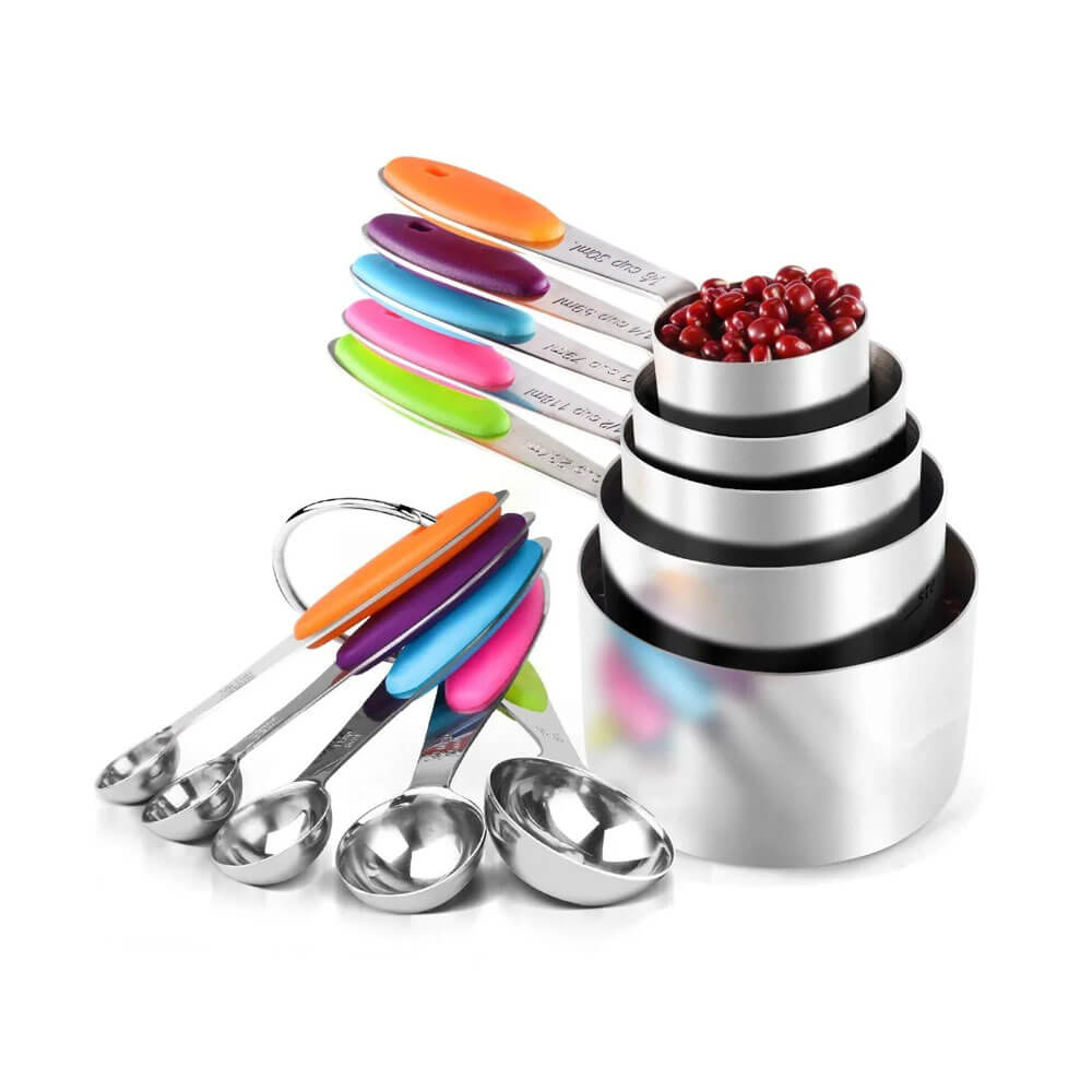 Premium Stainless Steel Measuring Cups and Spoons Set - 18-Piece Kitchen Essentials for Baking & Cooking | Dishwasher Safe, Rust-Proof | Perfect for Home Chefs, Bakers & Meal Prep
