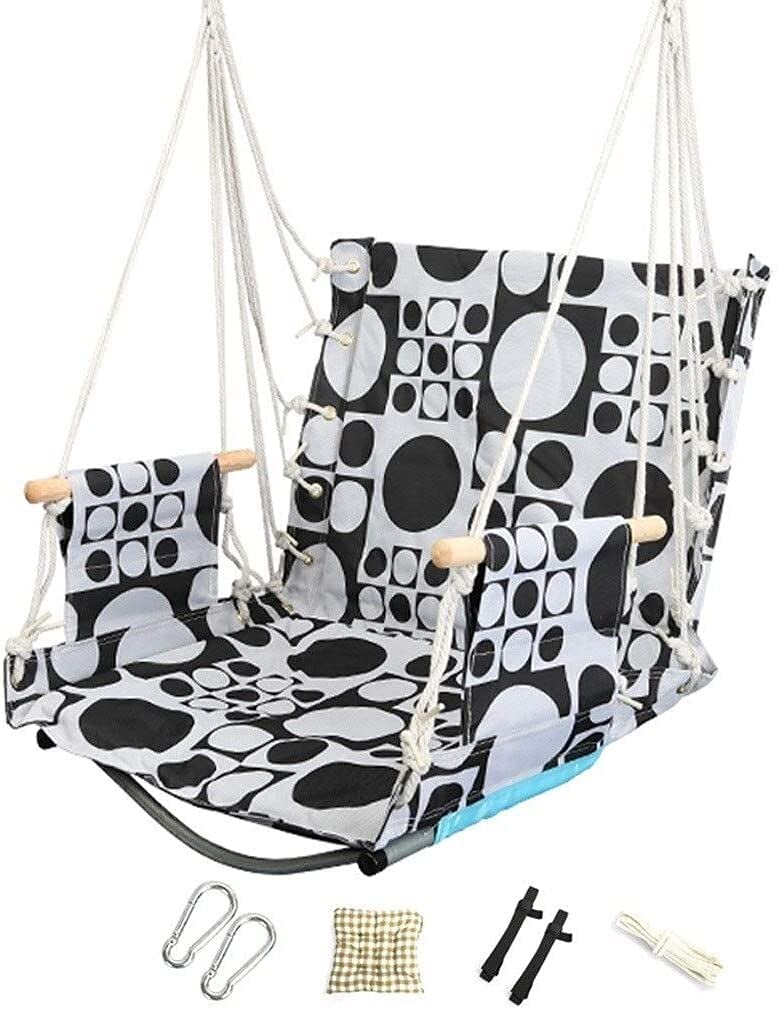 Premium Hanging Swing Chair Hammock - Heavy Duty Oxford Fabric for Indoor & Outdoor Use - Patio, Garden, Yard, Balcony - Ergonomic Backrest (50cm Height) - Ultimate Comfort & Durability - Perfect for Relaxing, Lounging & Reading