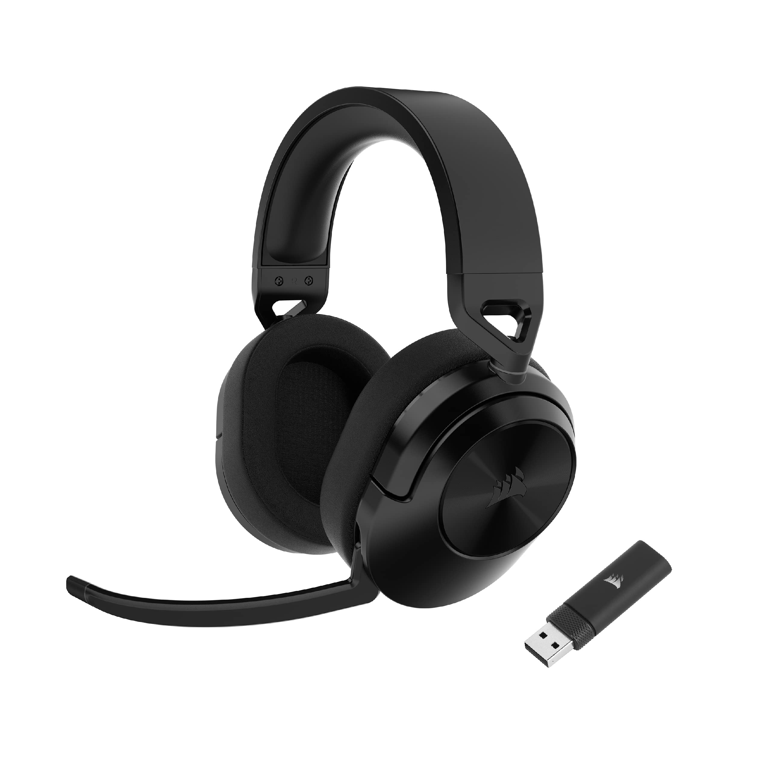 CORSAIR HS55 WIRELESS Gaming Headset - Bluetooth, Dolby 7.1 Surround Sound, Lightweight Design, iCUE Compatible for PC, PS5, PS4, Nintendo Switch & Mobile Devices (Black) - Perfect for Competitive Gaming, Streaming & Music Listening