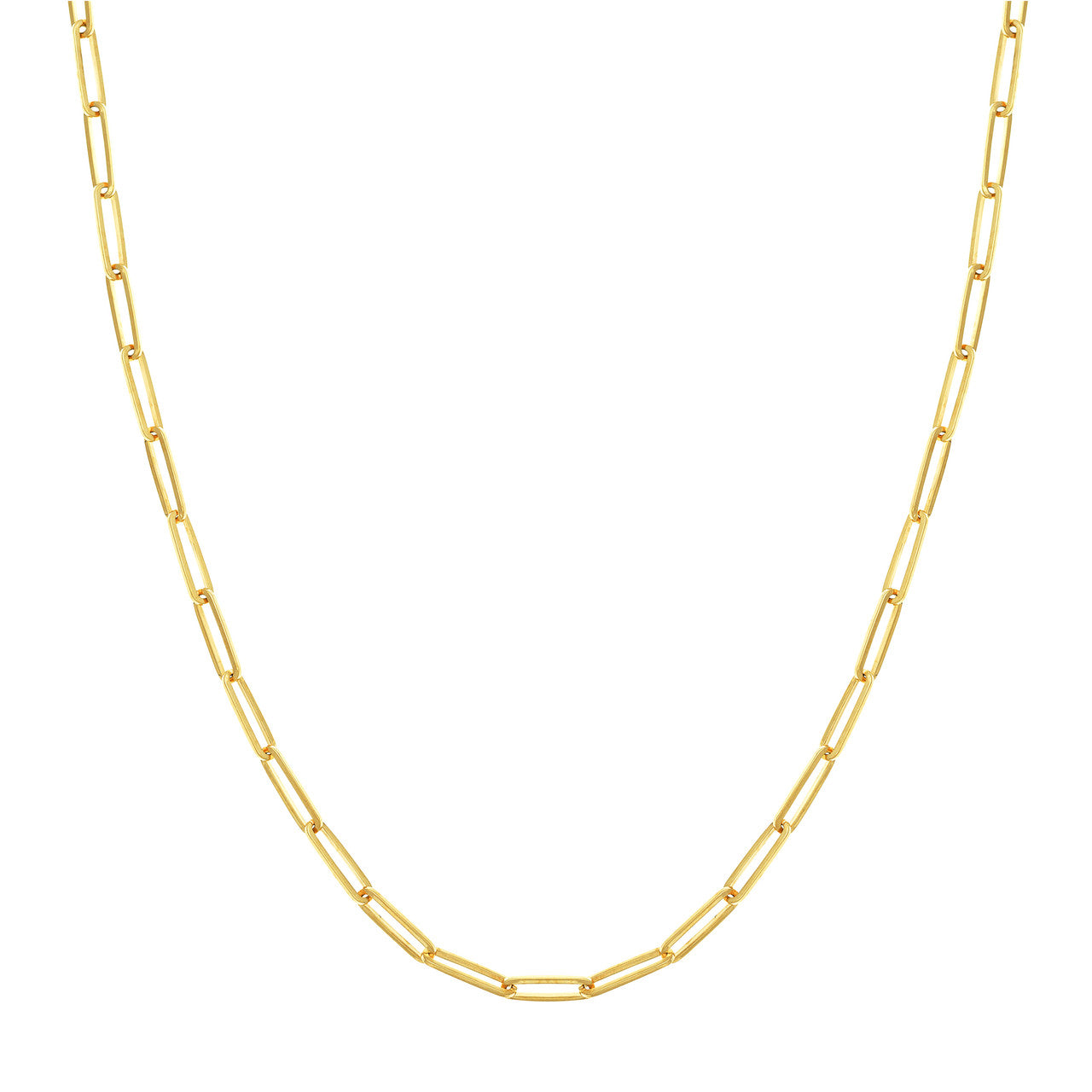 14K Yellow Gold 3.95mm Paperclip Chain Necklace for Women - Dainty Layering Necklace, Minimalist Jewelry Gift for Her - Perfect for Everyday Wear, Date Night & Special Occasions