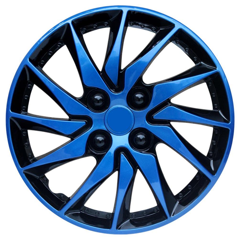 14 Inch Car Wheel Hub Caps (1Pc) - Blue, Black, Red, Silver - Universal Fit Auto Rim Covers for Car Accessories & Customization - Perfect for Sedans, SUVs & Trucks