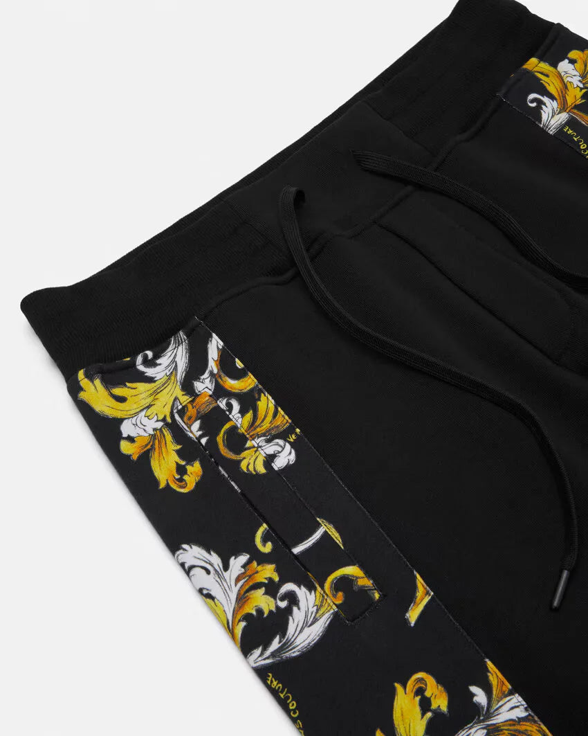 Versace Jeans Couture Outline Barocco Sweatpants for Men - Luxury Designer Joggers with Signature Print | Perfect for Casual Wear, Gym & Street Style Fashion