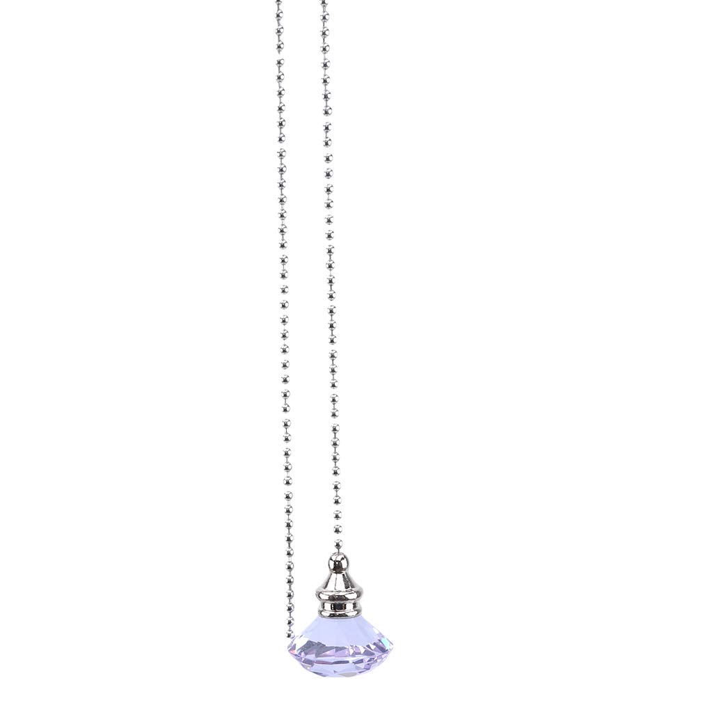 Kshcf Crystal Ceiling Fan Pull Chain - Clear Purple Hanging Decor for Home & Wedding | Elegant Lighting Accessory for Living Room, Bedroom, and Event Decor