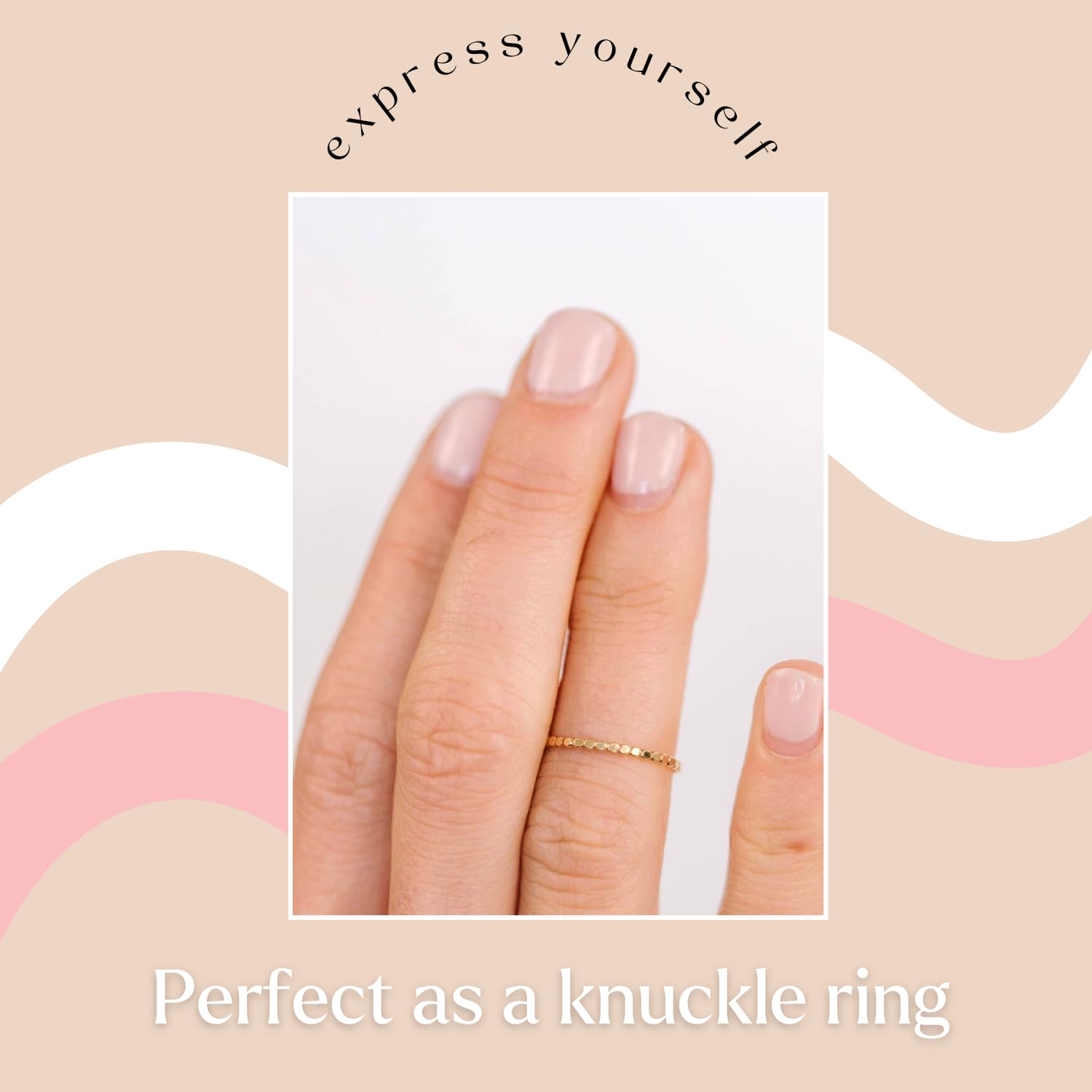 14K Gold Filled Stackable Rings for Women - Dainty Thin Minimalist Gold Band Rings | Non-Tarnish Elegant Jewelry Set | Perfect Gift for Mom, Sister, Best Friend | Ideal for Everyday Wear, Layering & Special Occasions (8-Piece Set)