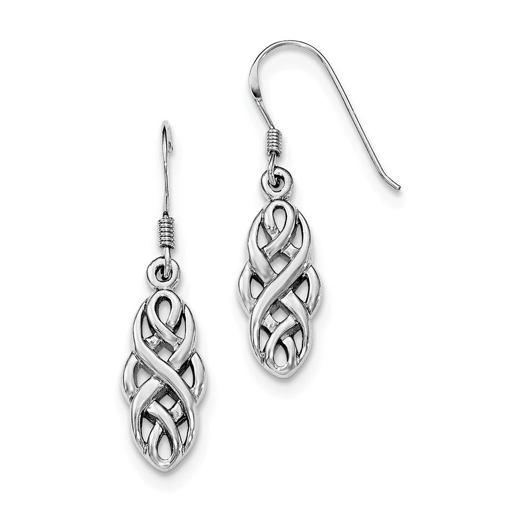 Sterling Silver Rhodium-Plated Infinity Design Earrings for Women - Elegant Hoop Earrings for Everyday Wear, Gift Giving & Special Occasions