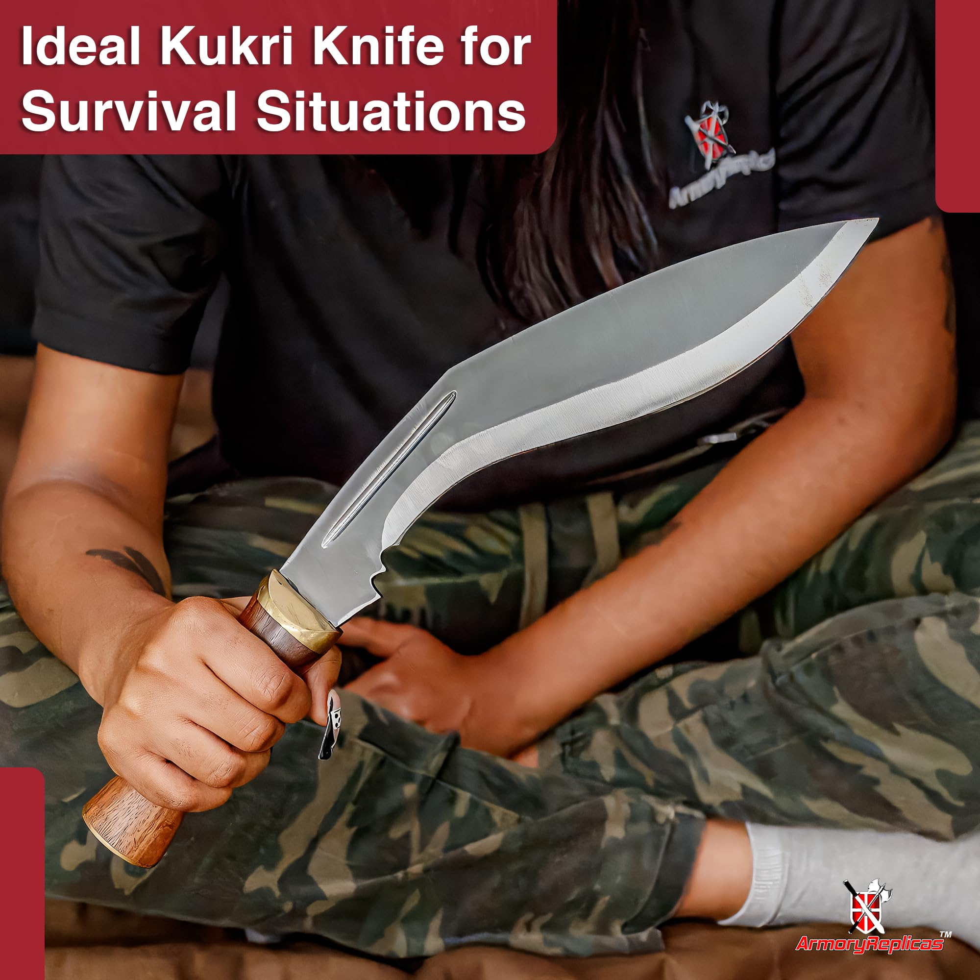 Authentic Hand-Forged Kukri Machete - Traditional Gurkha Knife for Outdoor Survival, Camping & Bushcraft | High Carbon Steel Blade