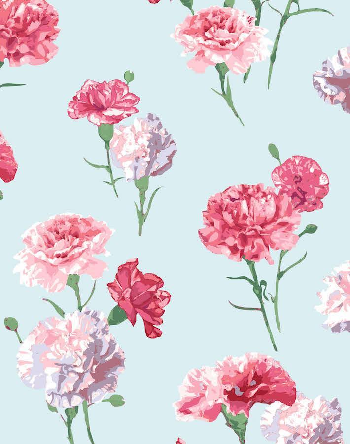 Nathan Turner's 'Mamas Favorite' Wallpaper - Sky Blue Floral Peel and Stick Wallpaper for Bedroom, Nursery & Home Decor