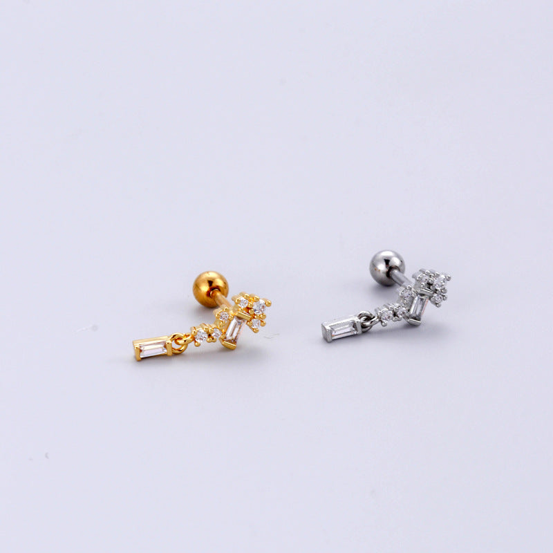 16G Surgical Steel Cartilage Earrings - Heart Dangle Earrings with Ball Back Closure | Hypoallergenic Body Jewelry for Women | Perfect for Daily Wear, Parties & Special Occasions