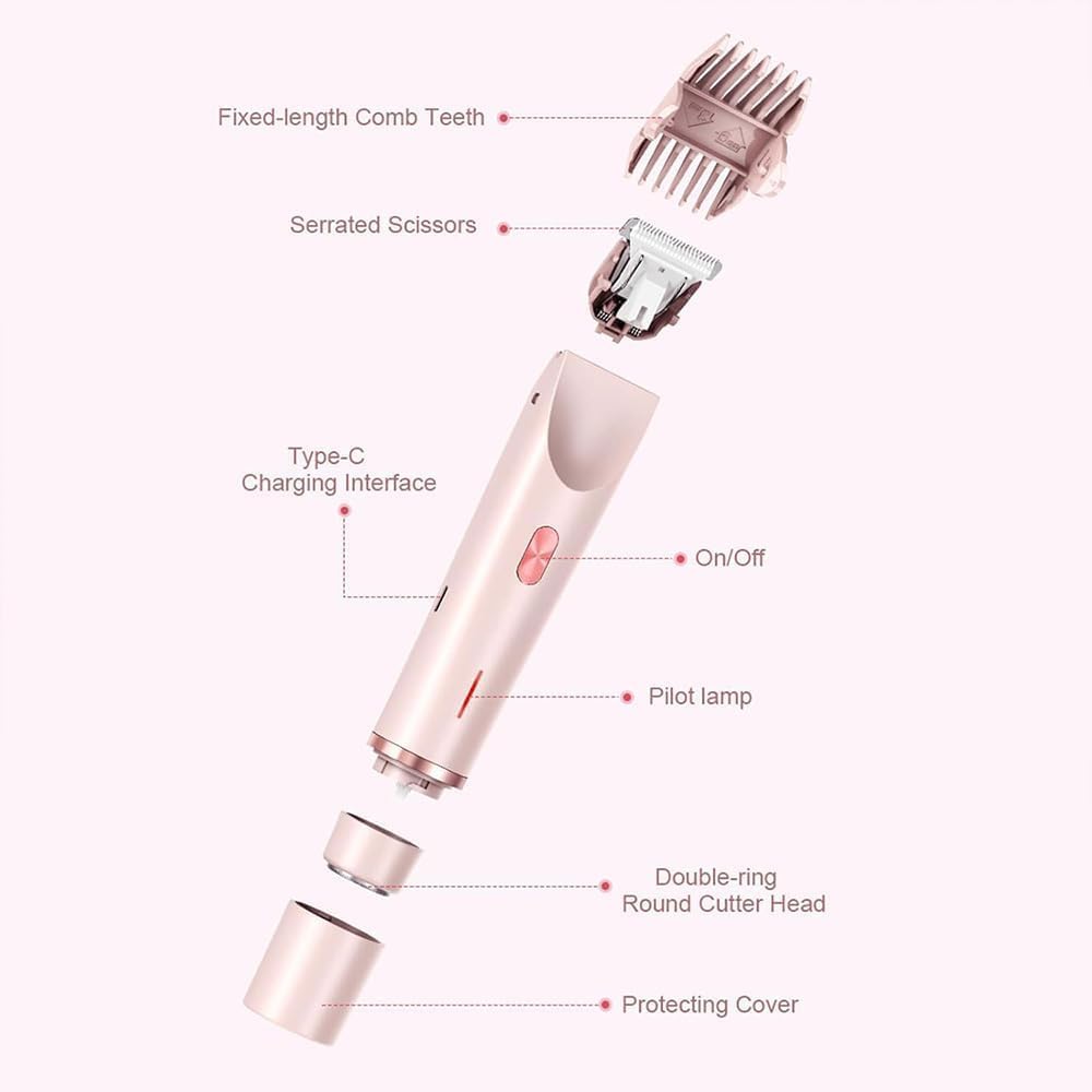 Upgraded Smoovi 2.0 Bikini Shaver - 2-in-1 Electric Razor for Legs & Bikini Area, Waterproof for Wet/Dry Use - Perfect for Travel & Smooth Skin Care