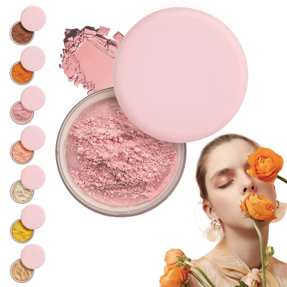 Upgrade Pink Blurring Setting Powder - Waterproof Makeup Finishing Powder for All Skin Tones (Light Pink, Large Size) | Perfect for Daily Wear, Photo Shoots & Special Occasions