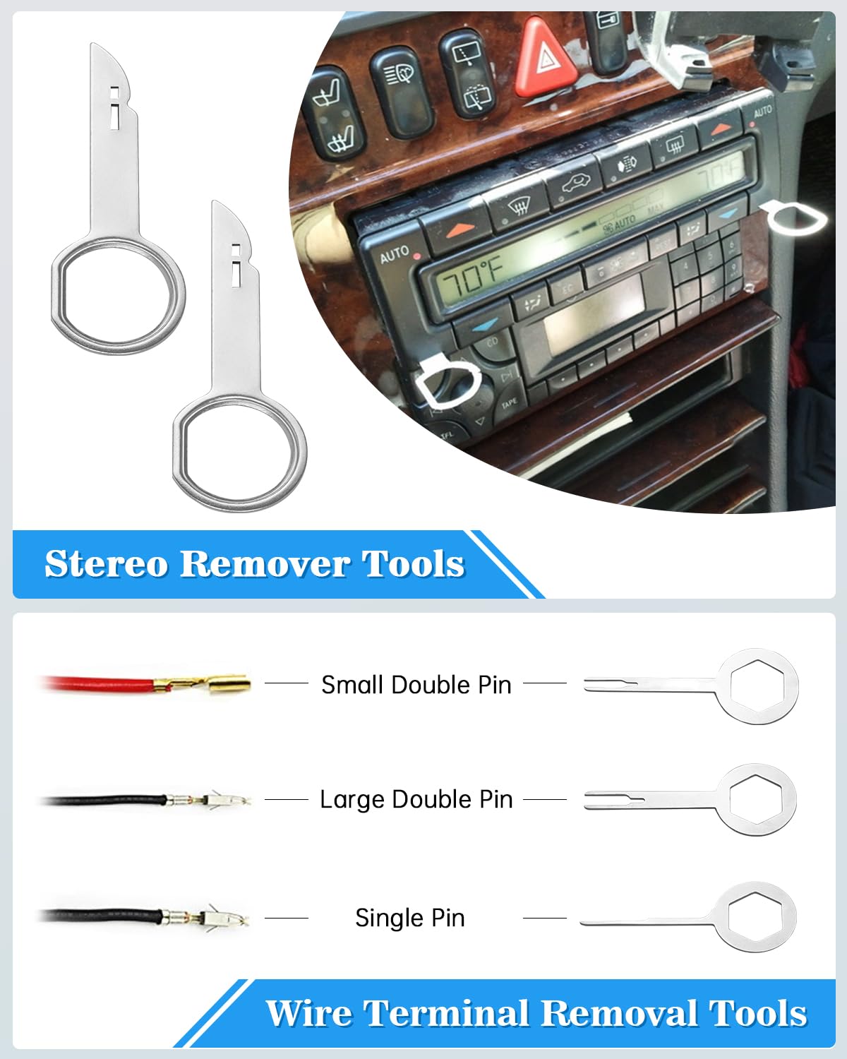 Poraxy 19-Piece Car Trim Removal Tool Kit - Auto Panel Door & Audio Fastener Pry Tool Set with Storage Bag - Perfect for Car Detailing, DIY Repairs & Stereo Installations