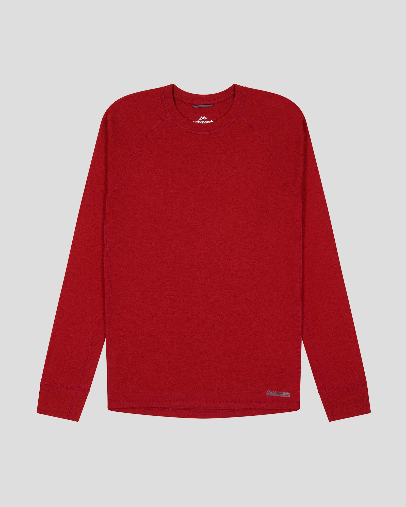 Men's K Merino 250 Long Sleeve Thermal Top - Pinot Color - Base Layer for Hiking, Skiing & Winter Outdoor Activities