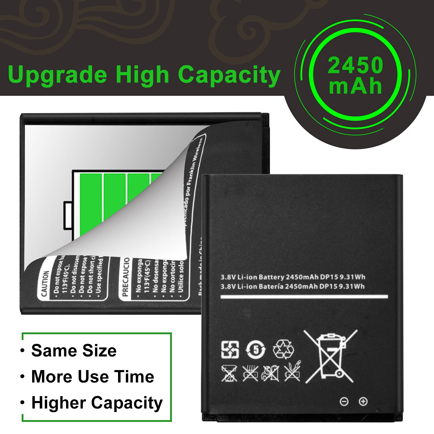 WUHAO Replacement R850 Battery for Franklin T9 Mobile Hotspot by T-Mobile | Upgraded Long-Lasting Battery | Perfect for Travel, Remote Work & Emergency Connectivity