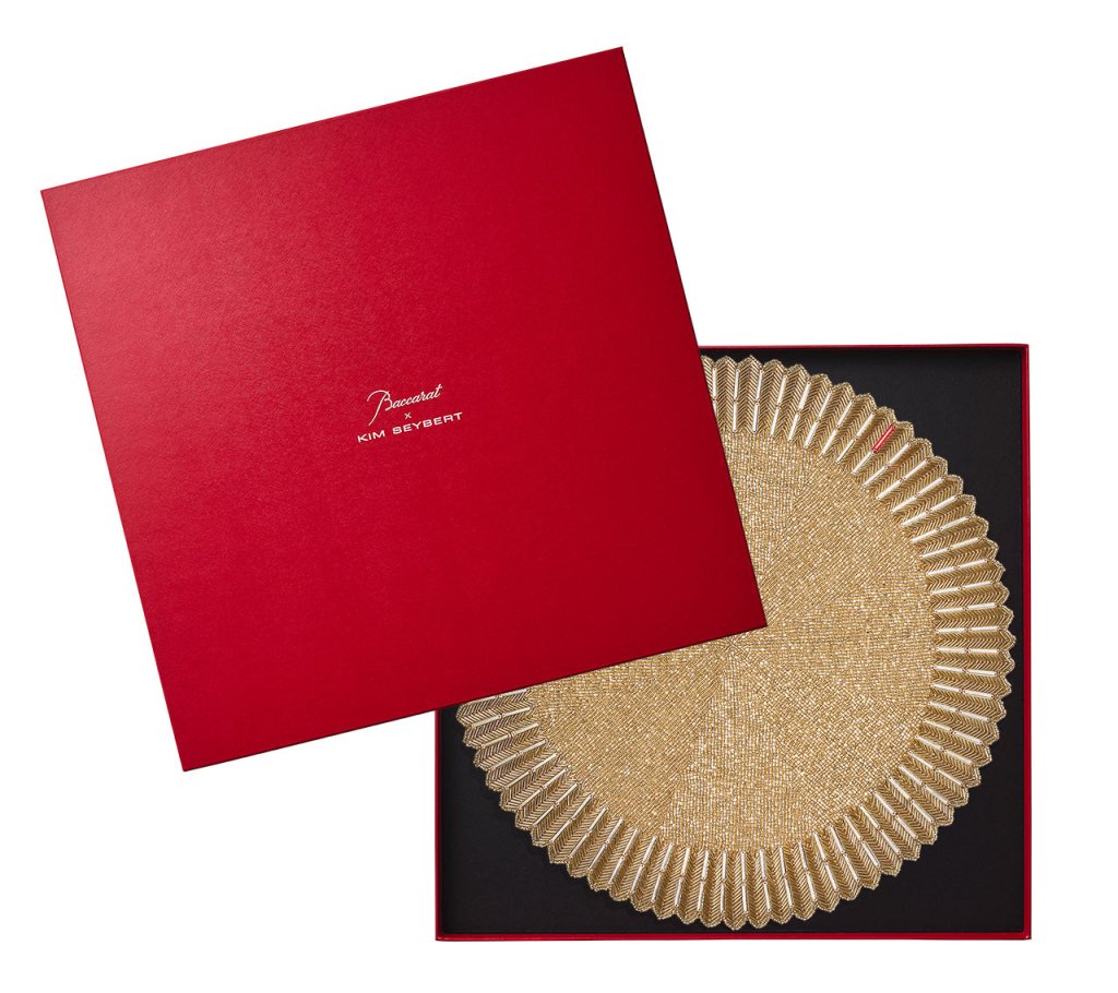 Elegant Champagne Etoile Placemat Set of 2 - Premium Table Mats for Dining & Entertaining - Perfect Gift Boxed Set for Weddings, Parties & Home Decor