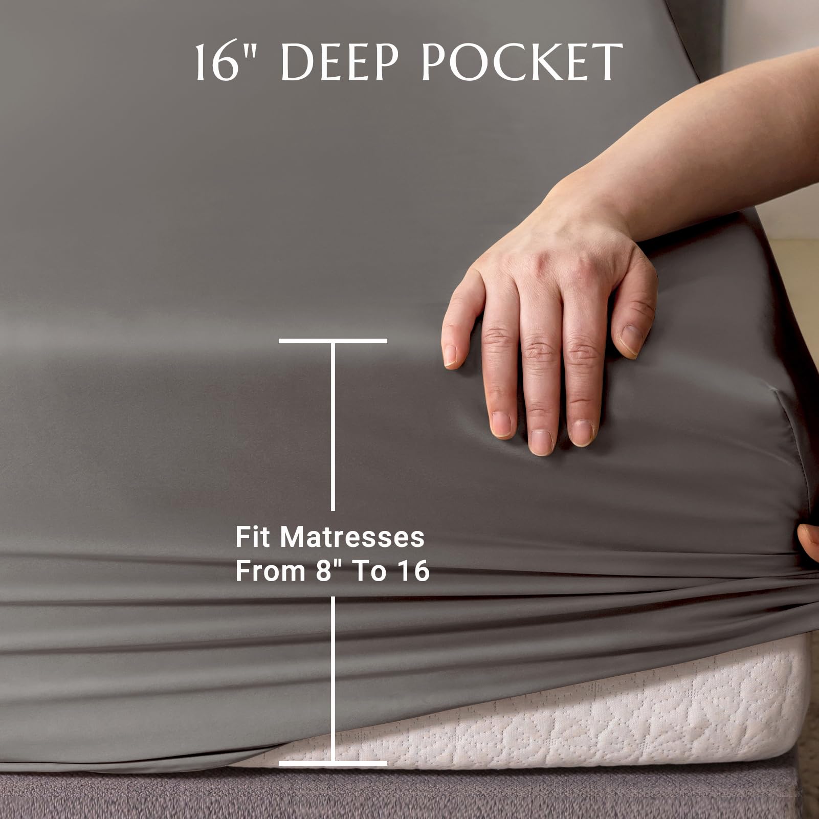 THXSILK 100% 7A+ Grade Natural Silk Fitted Sheet - Deep Pocket 16