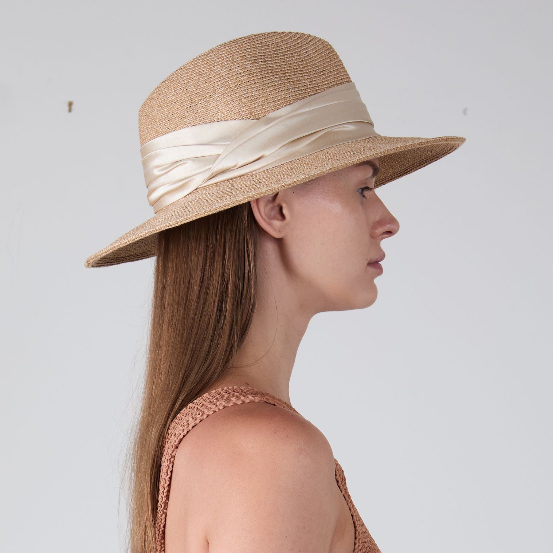 Courtney Toyo Packable Fedora Hat for Women - Stylish Foldable Sun Hat for Travel, Beach & Outdoor Activities