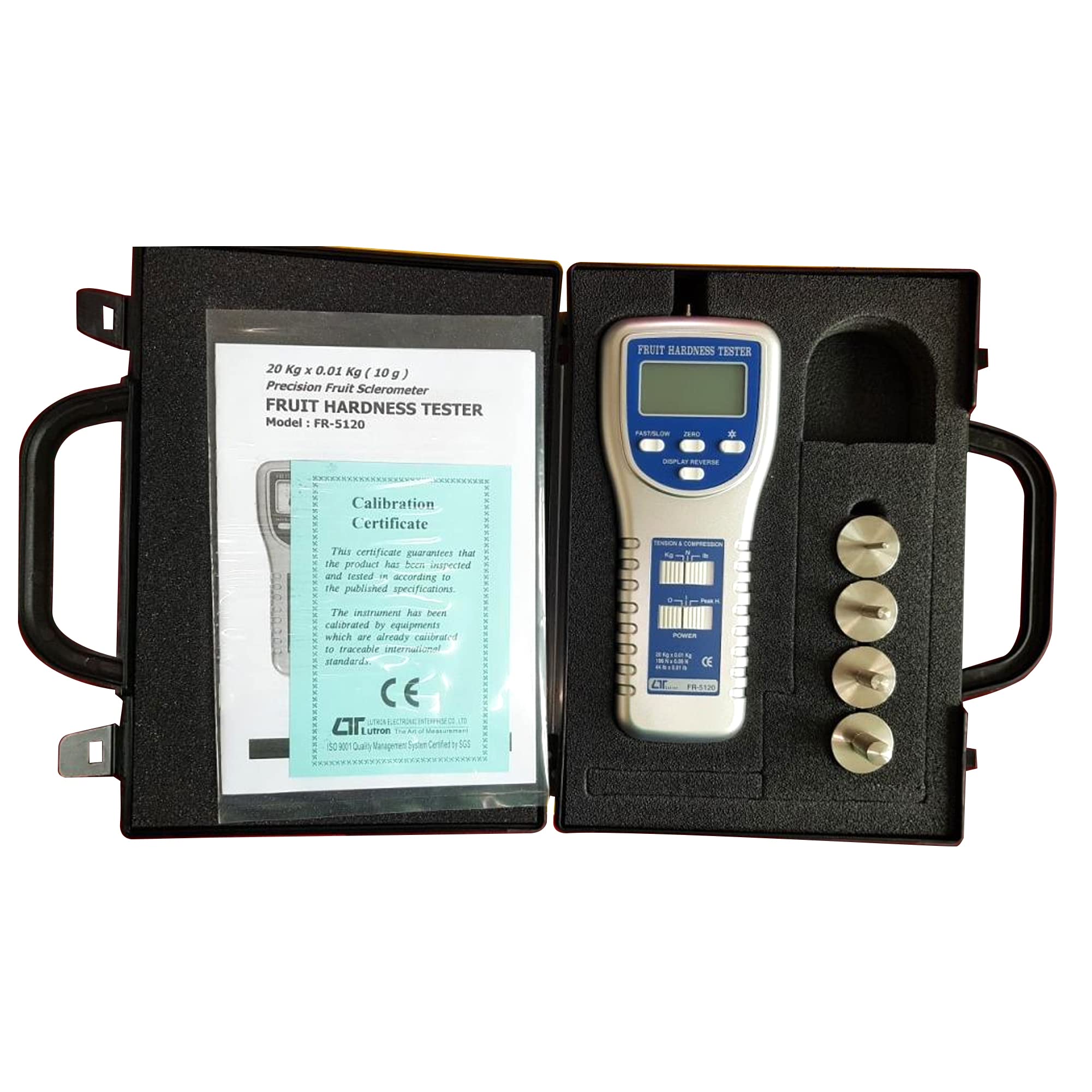 Fruit Durometer - Digital Fruit Hardness Tester with Calibration Certificate | Portable Ripeness Meter for Apples, Pears, Peaches | Ideal for Grocery Stores, Farms & Food Processing Plants