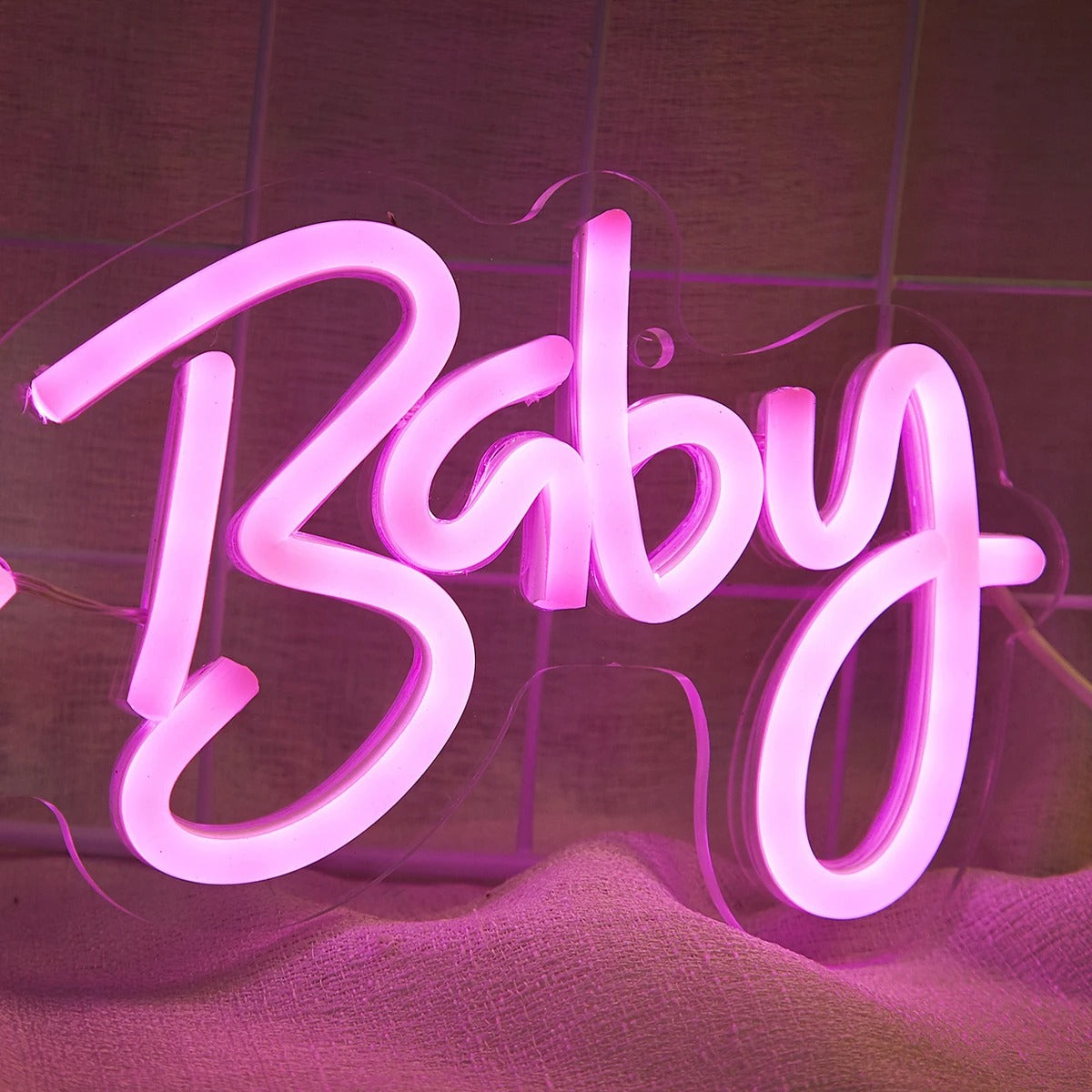 Oh Baby LED Neon Sign - Customizable Wall Decor for Bedroom, Nursery, or Party - Perfect for Home, Wedding, and Event Lighting