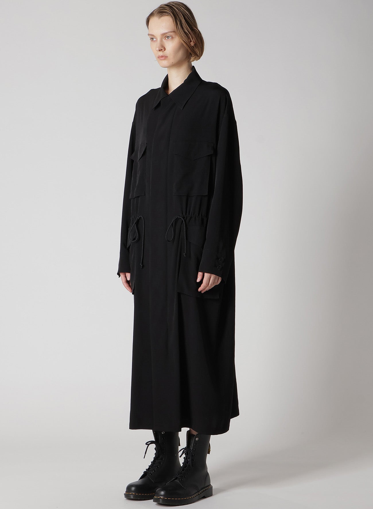 Elegant Crepe de Chine Long Dress with 4 Pockets - Perfect for Weddings, Parties & Formal Occasions