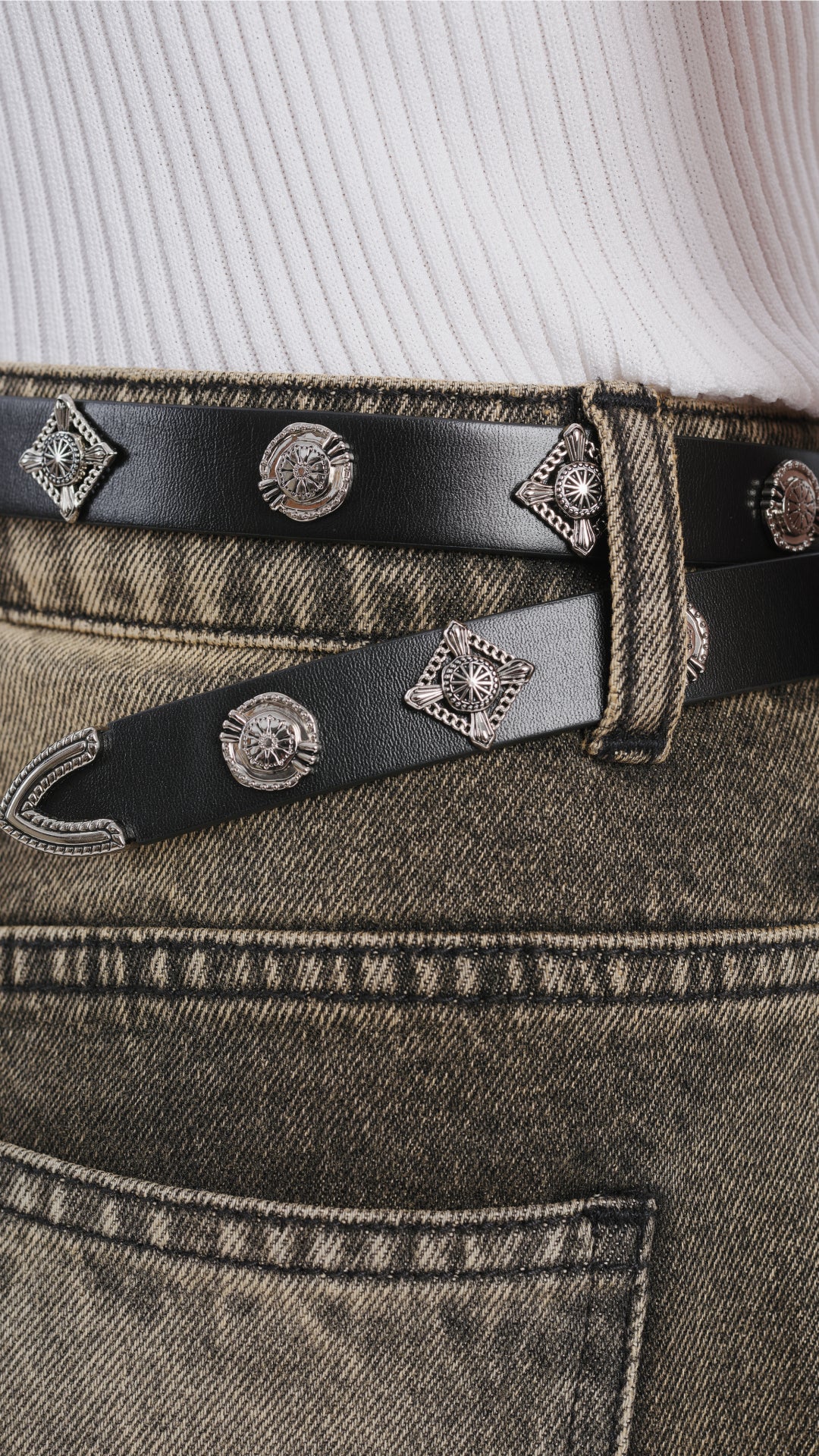 Future Darkness Studded Leather Belt for Men & Women - Gothic Punk Fashion Accessory for Concerts, Parties & Everyday Wear