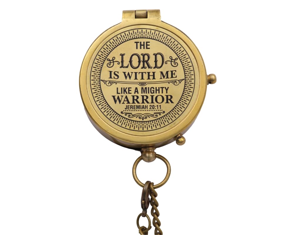 YVCrafts Solid Brass Compass with Genuine Leather Case - Premium Gift for Men, Women, Kids & Loved Ones - Perfect for Christmas, Birthday, Graduation - Ideal for Outdoor Adventures, Hiking & Travel