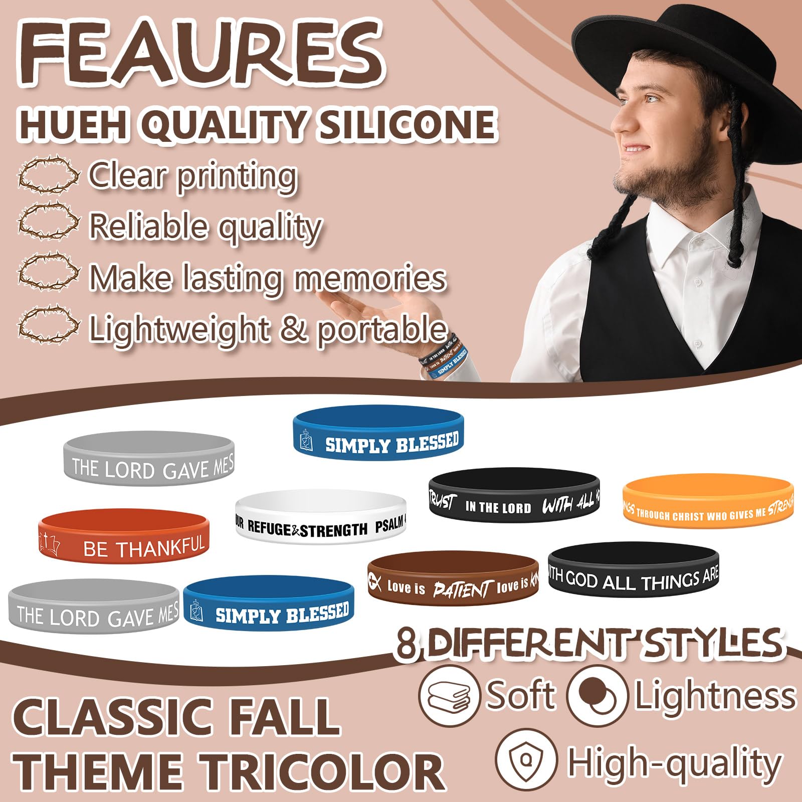 200 Pcs Religious Silicone Bracelets Bulk - Christian Scripture Rubber Wristbands with Bible Verses for Men, Women, Kids & Teens - Inspirational Spiritual Gifts for Church Events, Youth Groups & Faith-Based Parties (Retro Color)