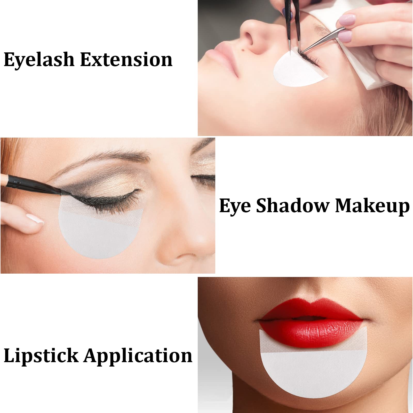 200 Pcs Disposable Eyeshadow Shields - Lint-Free Under Eye Pads for Makeup Protection | Prevent Eyeshadow Fallout & Residue | Perfect for Eyeliner, Eyelash Extensions & Lipstick Application | Ideal for Professional Makeup Artists & Home Beauty Routines