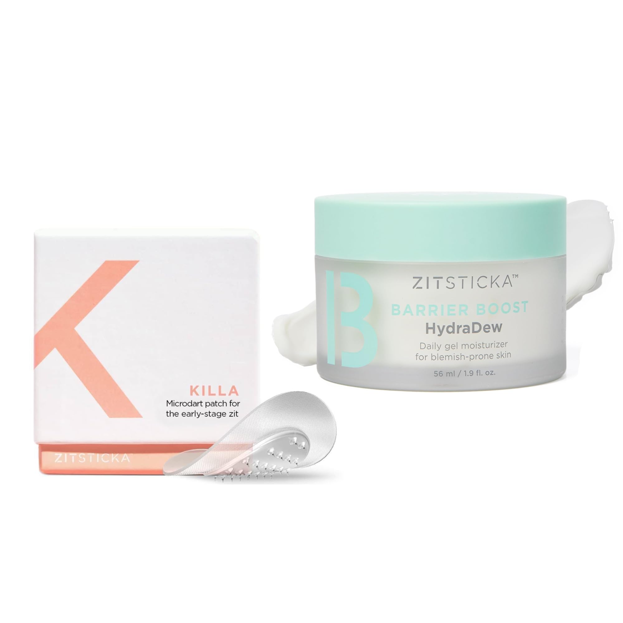ZitSticka Killa Acne Patches & HydraDew Gel Moisturizer for Face - Fast Pimple Treatment & Hydrating Skincare for Clear Skin | Perfect for Overnight Spot Treatment & Daily Moisturizing Routine
