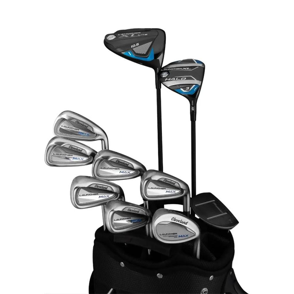 Cleveland Launcher MAX Right Hand Steel Men's Complete Golf Set - Perfect for Beginners & Intermediate Golfers | Ideal for Driving Range & Course Play