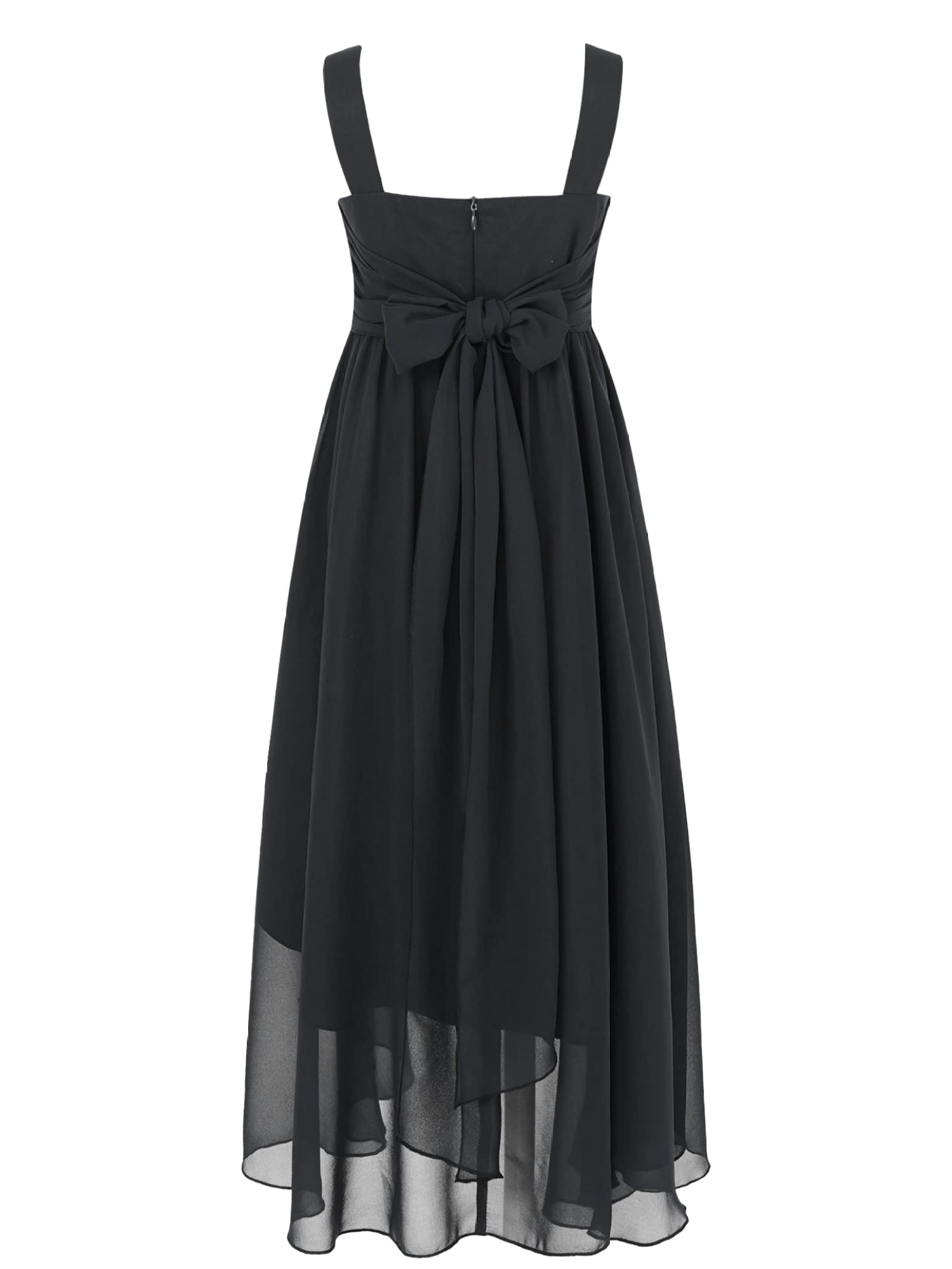 Girls' Flower Girl Dress - Sleeveless Chiffon Asymmetrical Bridesmaid Ball Gown for Weddings, Parties & Special Occasions