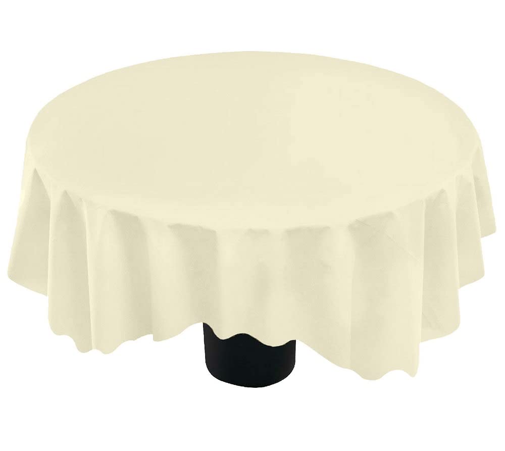 Premium Cotton Round Tablecloth - 40 Inch Beige Table Cover for Study, Dastarkhan & Tea Time | Fits 2-Seater Round/Oval Dining Tables | Washable & Wrinkle-Resistant for Daily Use & Special Occasions