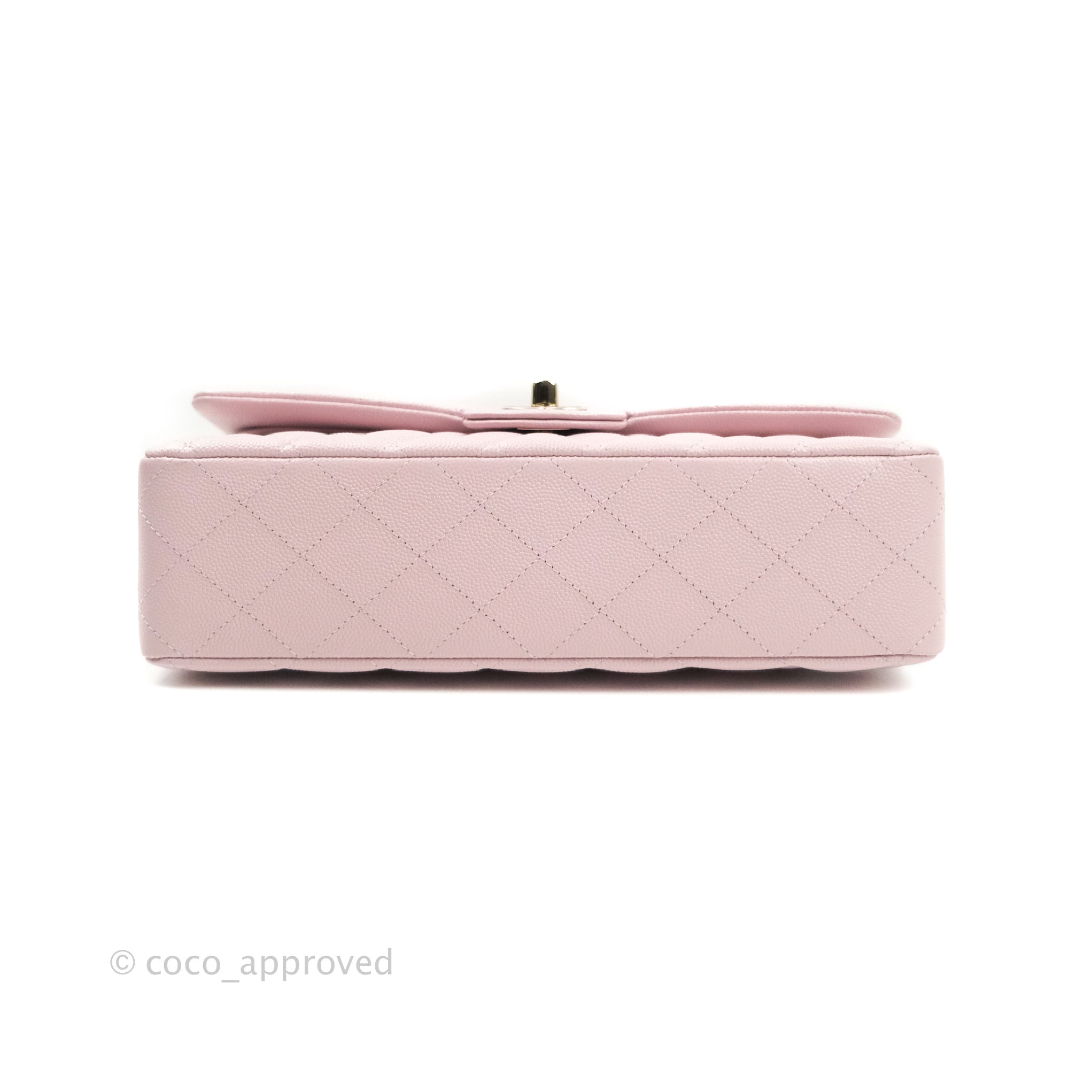 Chanel Classic Medium Double Flap Bag in Light Pink Caviar Leather with Gold Hardware - Luxury Handbag for Women, Perfect for Parties, Weddings & Everyday Elegance