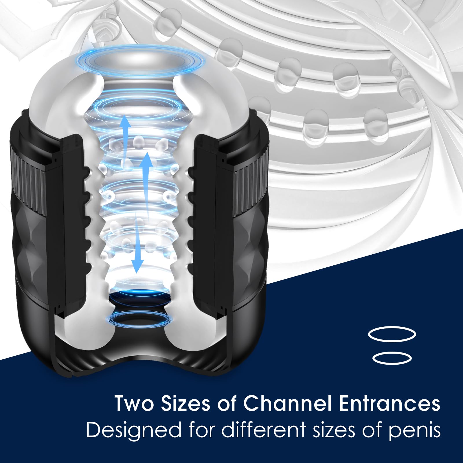 Adjustable Tightness Male Masturbator - Realistic Vagina Textured Open-Ended Sleeve for Enhanced Pleasure | Adult Sex Toy for Men, Pocket Pussy Stroker & Blowjob Simulator | Perfect for Solo Play, Couples Fun & Discreet Masturbation at Home or Travel