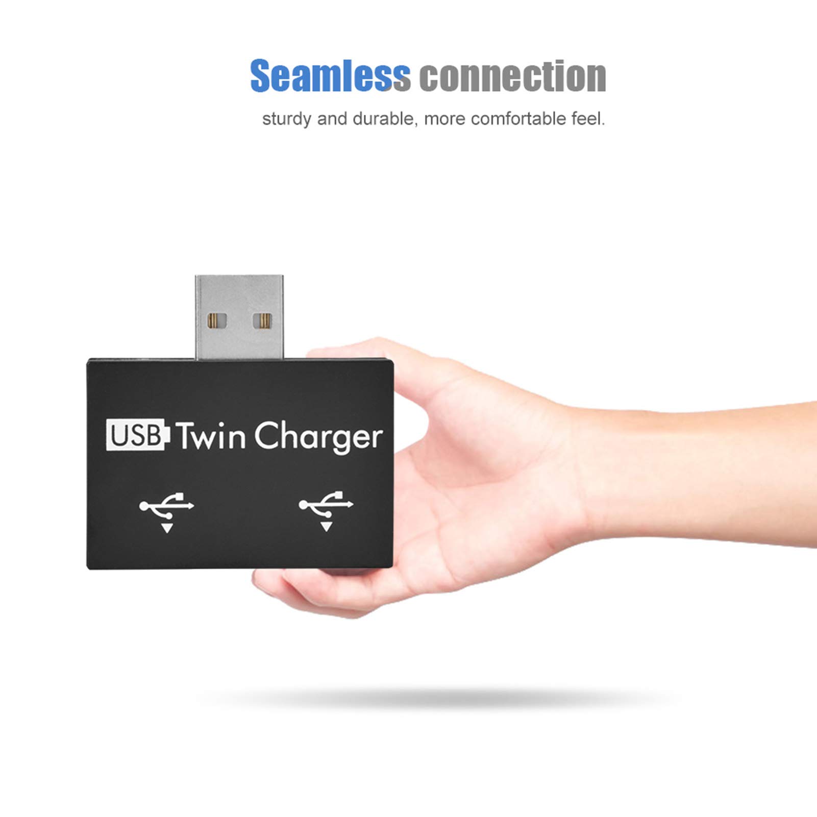 2-Port USB Hub, Portable USB Male to Dual Female Adapter - Expand USB Ports for Laptop, PC, Phone, Tablet | Ideal for Home, Office & Travel Use