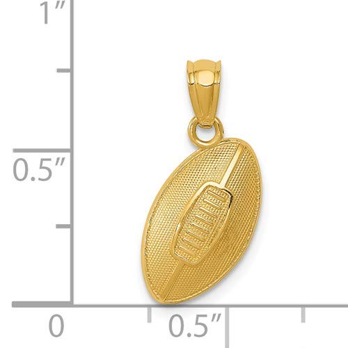 Roy Rose Jewelry 14K Yellow Gold Football Pendant Charm for Men - Perfect Gift for Sports Lovers, Game Day Accessories & Football Fan Jewelry