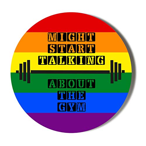 58mm Gym Bodybuilding Motivational Mirror with Rainbow Background - Perfect for Home Workouts, Gym Locker Decor & Fitness Motivation