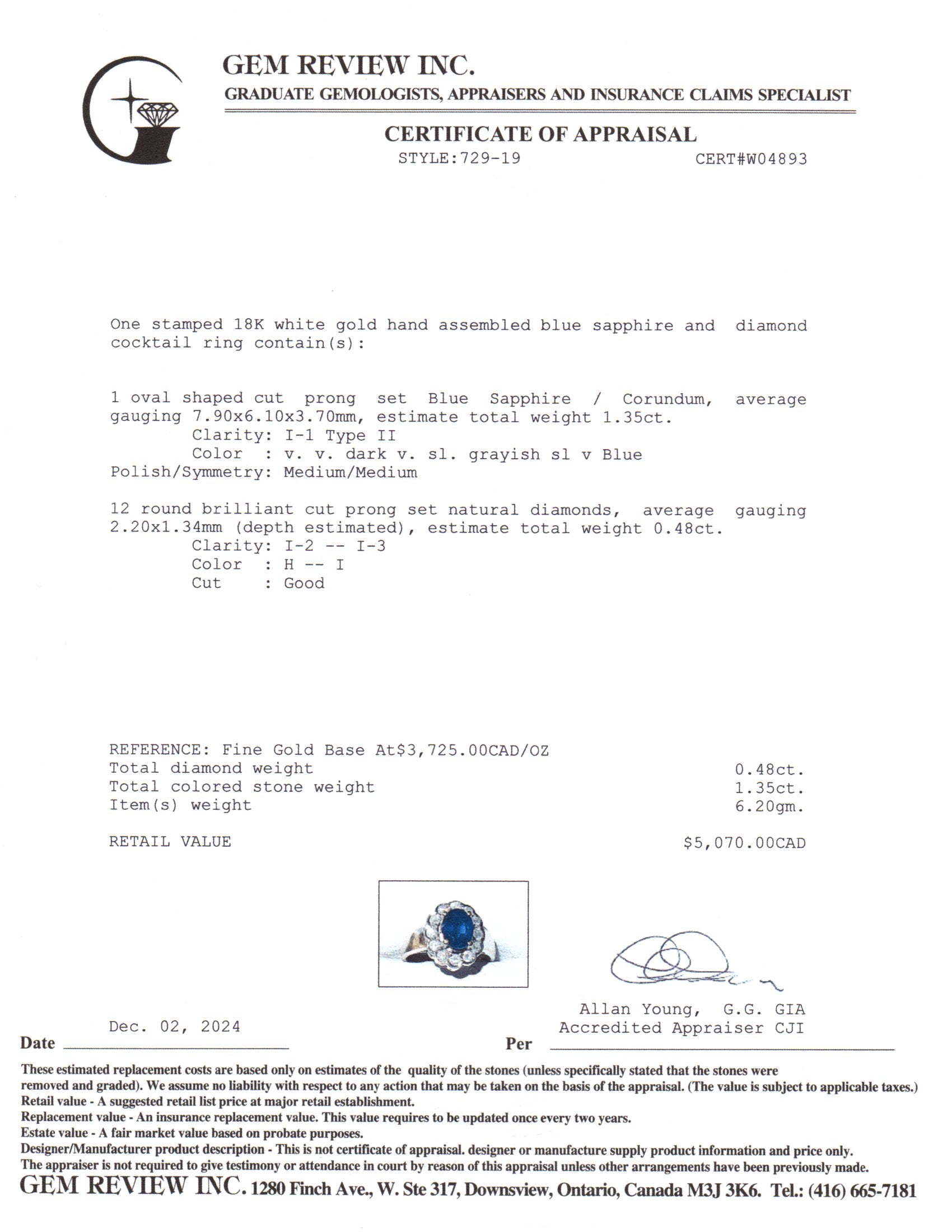 18K White Gold Halo Blue Sapphire & Diamond Engagement Ring | 1.35ct Sapphire & 0.48ctw Diamonds | Size 6.5 | Perfect for Wedding, Proposal & Anniversary Gifts