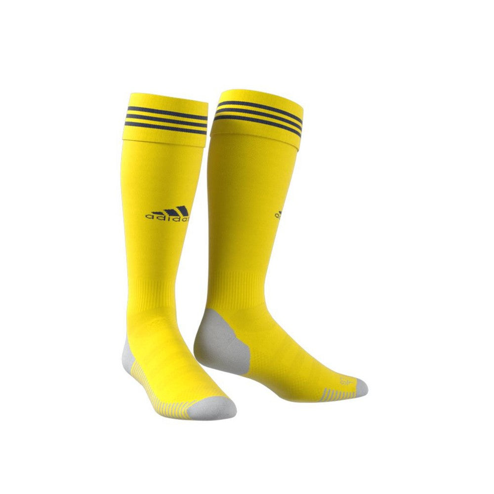 Adidas Adi 18 Performance Socks - Yellow & Blue Athletic Crew Socks for Running, Gym & Sports - Breathable Cushioned Footwear for Men & Women