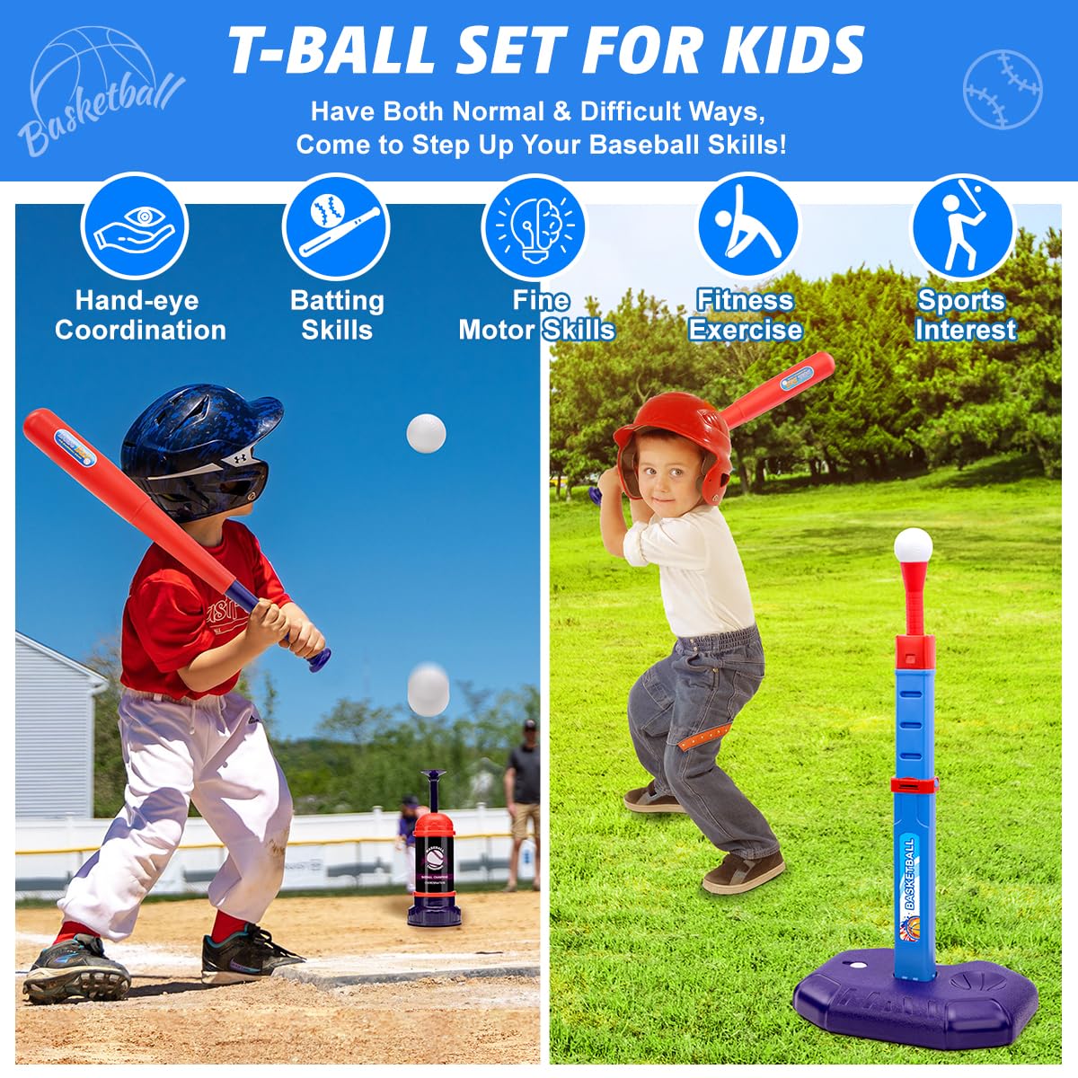 Meland 4-in-1 Kids Basketball Hoop - Indoor/Outdoor Sports Toy for Toddlers