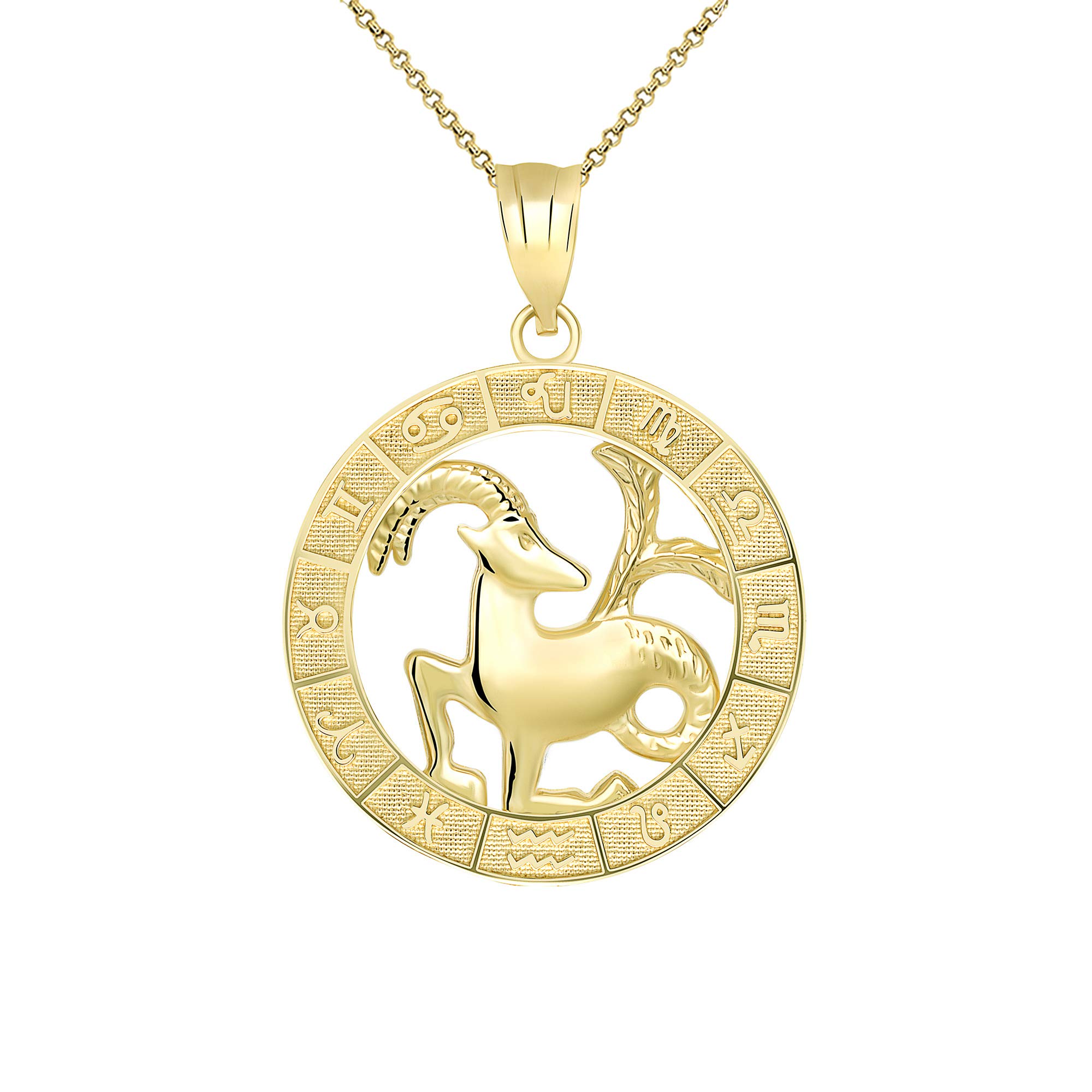 10K Yellow Gold Zodiac Pendant Necklace - Personalized Zodiac Sign Jewelry for Women - Perfect Gift for Birthday, Anniversary & Everyday Wear