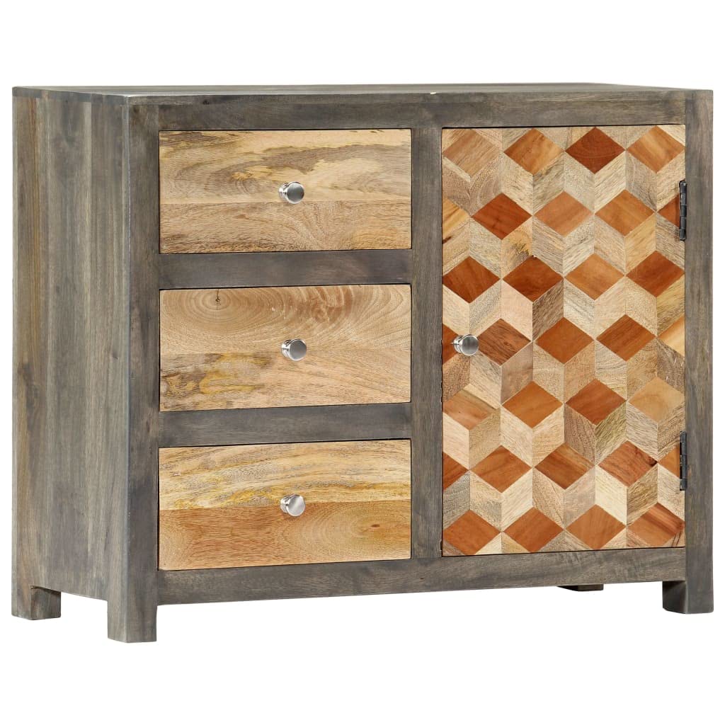Rustic Solid Mango Wood Side Cabinet - 29.5